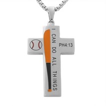 야구 스포츠 펜던트 목걸이 남자 세련된 보석 유니섹스 티타늄 스틸 크로스 나는 것을 할 수있다