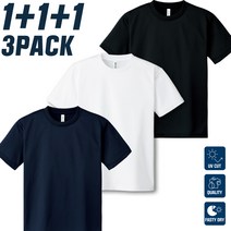 1+1+1 쿨론 티셔츠 남자 기능성 반팔티 3pack
