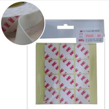 조각 양면 테이프 정사각형 25mm 재단 스티커 60개입