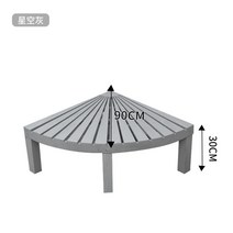 평상마루 야외 리모델링 베란다 발코니 접이식 침대 평상 마루 원목 정원, 부채꼴받침대90*90*30cm별하늘회색