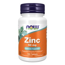 [Now Foods] 나우 푸드 아연 50 mg 100 타블렛 Zinc 가성비 영양제 미국직구무료배송, 1, 50mg 100Tablets