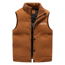 골지 빅사이즈 하이넥 패딩조끼 남자 남성 골덴 코듀로이 클래식 하늘비즈 C10 D116J032