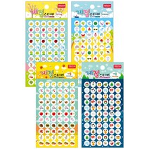 예현 아트지 스티커 7매입 계절 칭찬 모양 그림, 여름(AT-125)