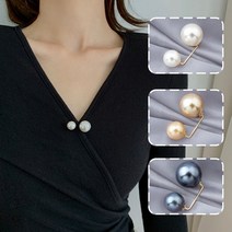 진주 옷핀 수선핀 브로치 허리둘레 조절핀 고정핀, 화이트, 1개