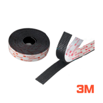 3M 듀얼락 초강력 벨크로 탈부착 찍찍이 양면 테이프 전동휠 DIY 멀티탭 서랍 고정, SJ3550 (250방 - 폭 25mm 블랙), 25cm, 1개