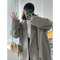 밀크봉봉 여성용 모직 롱 코트