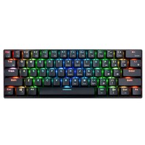 로얄클루지 블루투스 기계식키보드 RK61 RGB 백라이트, RGB 적축, 블랙