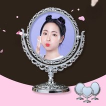 키밍 메이크업 화장대 탁상 스탠드 엔틱 거울, 타원형