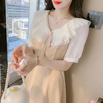 키작녀 원피스 키작은 여자 소프트 스커트 여름 활 허리 여성