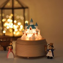 신혼 부부 오르골 무드등 캐슬 생일 여자 결혼 선물, 블루(노래:징글벨스벨이땡땡)