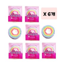 [6개 묶음] 당이 낮은 자일로스 무지개 솜사탕 슈가롤리 어린이 간식 크리스마스 과자 선물, 6개 묶음