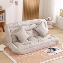 접이식 소파 2인용 1인용 편한 등받이 의자 친환경 소재 허리가 편한 다리없는 원룸, 7 + (무료 베개 2개)