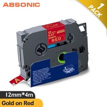 한글타자기 옛날타자기 타자기키보드 absonic 12mm 새틴 리본 테이프 형제 카세트, 빨간색에 금, 18mm