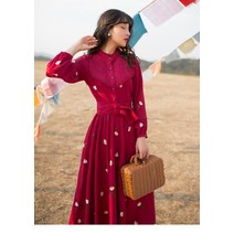 개화기 경성 스타일 사진 광고촬영 원피스 봄가을 여행 여성복고 궁중자수 슬림 프렌치룩