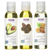 NOW Foods 나우푸드 버라이어티 모이스처라이징 오일 샘플 아보카도 호호바 아몬드 4 oz 3팩