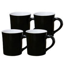 머그컵 인기모음 100종 4p 세트 머그컵 화이트머그 칼라머그 컵, 1개, 쿠르제 라떼 블랙 4p