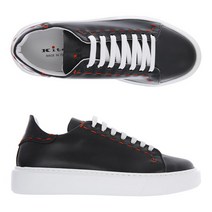 [키톤] 22FW USSK039 N0044502 BLACK 카프레더 레이스업 스니커즈