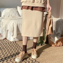 아모르데이 여성용 밴딩 H라인 면 스커트