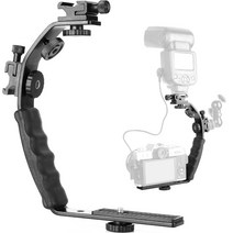 카메라짐벌캐논 호환 DSLR DV 카메라 용 마이크 및 LED 플래시 안정기용 콜드 슈 어댑터가 있는 C 모양 알, 한개옵션0