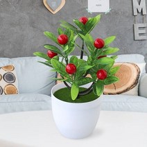 야자수 조화 남천나무 홈 위한 새로운 인공 식물 현실적인 복숭아 과일 나무 인공 화분, 과일 나무 붉은 과일