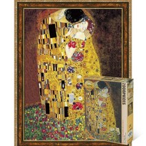 퍼즐피플 명화 직소퍼즐, 키스 2000P 액자포함(엔틱골드), 2000피스