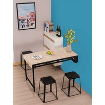 벽걸이 테이블 수납 선반 원룸 홈데코 확장형 탁자, 아이보리화이트 4단 125x60