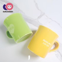 하트네임머그/이니셜 메시지각인/예쁜유광투톤, 옵션선택, 그린(뒷면메시지각인있음)