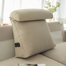 대형 삼각 등받이 쿠션 다리베개 세트 경추 등받이쿠션 허리쿠션, 애쉬브라운 (럭셔리 벨벳 원단)