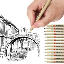 만화 그리기 스케치 마커 펜 아트 드로잉 일러스트 캘리그라피 펜, D 0.3mm