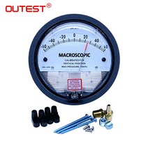 아날로그 차압계 OUTEST 차압 게이지 1/8 "NPT 공기 기압계 백 마운트 압력계-30PA/60PA/3000PA/5000P, 11 0-3KPA