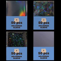 홀로그램 슬리브 OPP 탑로더 포켓몬 카드 슬리브 포카 포토카드 파샤코레 앙스타, 65x90mm, 자개무늬, 50매