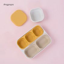 앙파파 통통 자기주도 아이주도 이유식 식기 흡착 세트 흡착식판 1개 + 이유식볼 1개, 허니, 로즈