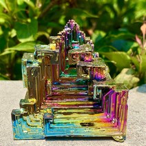 BISMUTH 비스무트 천연 석 크리스탈 광 금속 무지개 광물 표본 레이키 치유, 11.13001400g