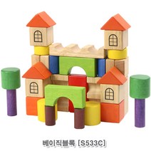 [사백몰] VOILA 베이직블록 도형놀이 도형쌓기 소근육 엄마표 원목 블록놀이 아기블록 몬테소리