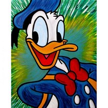 다이아몬드 페인팅 만화 초상화 풀 라운드 모자이크 자수 크로스 스티치 아트 방 DIY 장식, 30x40cm, Donald Duck
