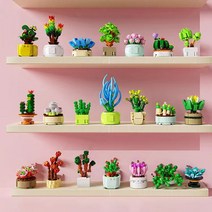 레고다육이 꽃 화분 다육식물 호환레고, 랜덤 24박스
