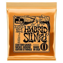 Ernie Ball 레귤러 슬링키 일렉트릭 기타 스트링 3팩 1046 게이지(P03221) 3577652827, 3-Pack, Hybrid (9-46)