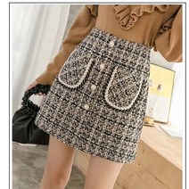 Modern Fashion 여성 트위드 스커트 4계절 미니스커트 투피스