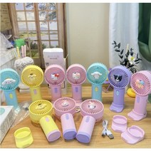 [당일출고] 산리오 선풍기 시나모롤 캐릭터 휴대용선풍기 손풍기 손선풍기 굿즈 탁상용 겸용, A 시나모롤