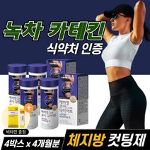 [루틴] 녹차 카테킨 효과좋은 속편한 단기간 다이어트 보조제 알약 카데긴, 60정, 4개
