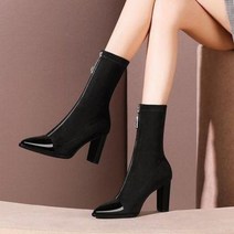 WARM플랫베이스 양가죽 앵클 통굽 앵글녀 가을 겨울 기모 펌프스 블랙 스웨이드 미들부츠