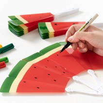 민화샵 접이식 수박 부채 DIY만들기/꾸미기