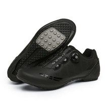 남성 사이클링 신발 Mtb 레이싱 자전거 자동 잠금 속도 스니커즈 여성 Spd 클리트 산악 로드, 39, Rubber-Black