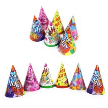 컬러풀 파티용 고깔 모자 파티햇 생일 축하 꼬깔 콘 6개 세트 파티 용품 첫돌 두돌 해피버스데이 해피벌스데이