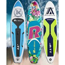 패들보드 서핑 보드 스탠드 공기주입식 에어 롱보드, 블루 335x84x15cm 공기 펌프+구명조끼