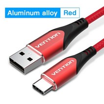 Vention USB C타입 고속 충전 케이블 USB 2.0 USB C 3A 케이블 데이터 케이블 삼성 S8 샤오미 화웨이 LG용, 2m, COD Red