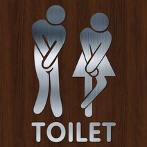 오피스왕국 화장실 toilet2 그래픽 스티커, 메탈실버