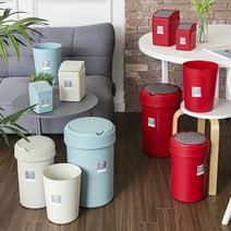 스윙 화장실 인테리어 휴지통 20L 종량제 쓰레기통, 코멕스 클린 종량제 휴지통 20L 레드