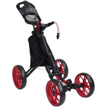 접이식 골프 카트 개리어 캐디백 트롤리 휴대용 스탠드, 빨간색 바퀴가 달린 검은색 자동차 ZH-X007