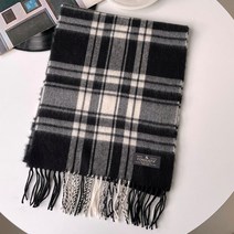 유기견후원 체크 니트 남녀공용 커플 롱 머플러 목도리